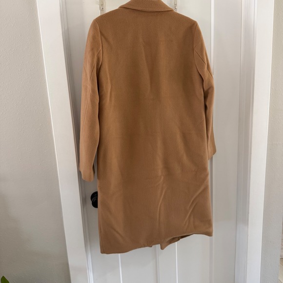 Quince Wool Cashmere Classic Single-Breasted Coat Caramel Tan Small NWT - Picture 4 of 6